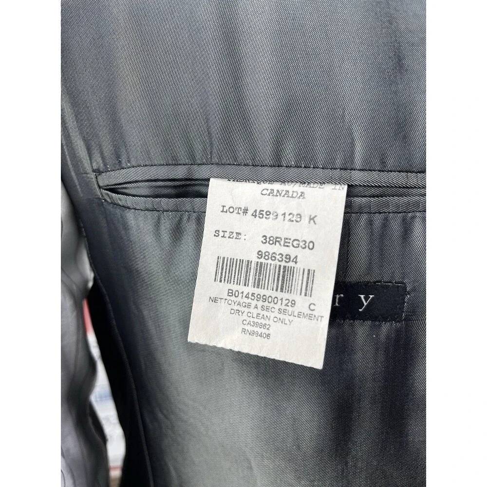 THEORY Premium Men’s 2pc Suit 38R 34x31 Recent 100% Wool Suit Jacket Pants Black